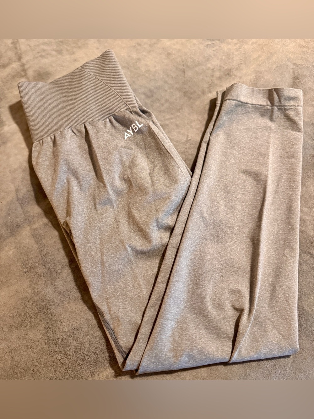 AYBL Scrunched Grey Leggings Size M VGUC Empower Seamless Gray High Waisted